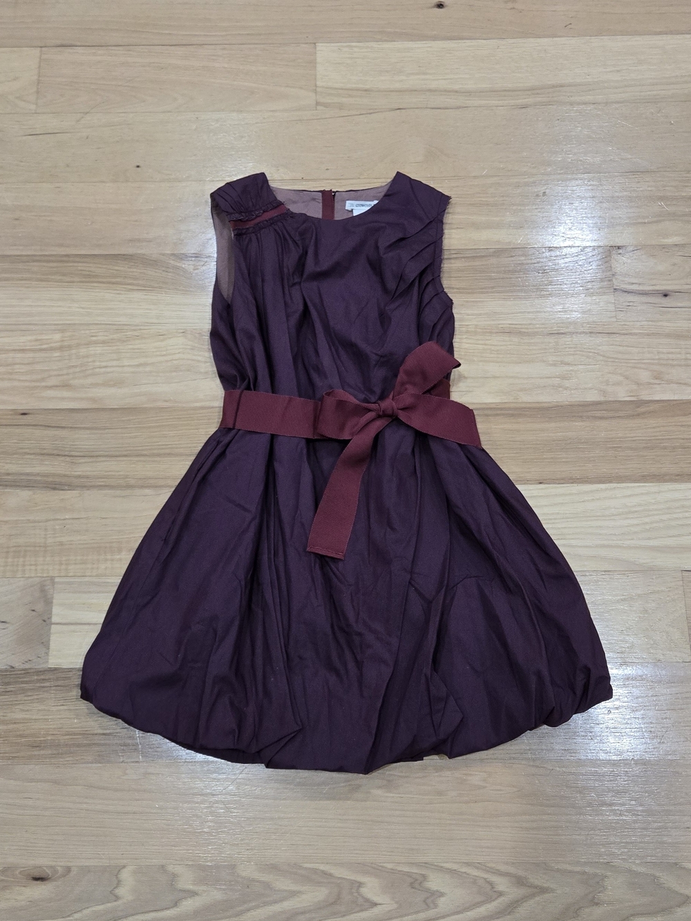 Crewcuts Girls' Sleeveless Maroon Balloon Dress